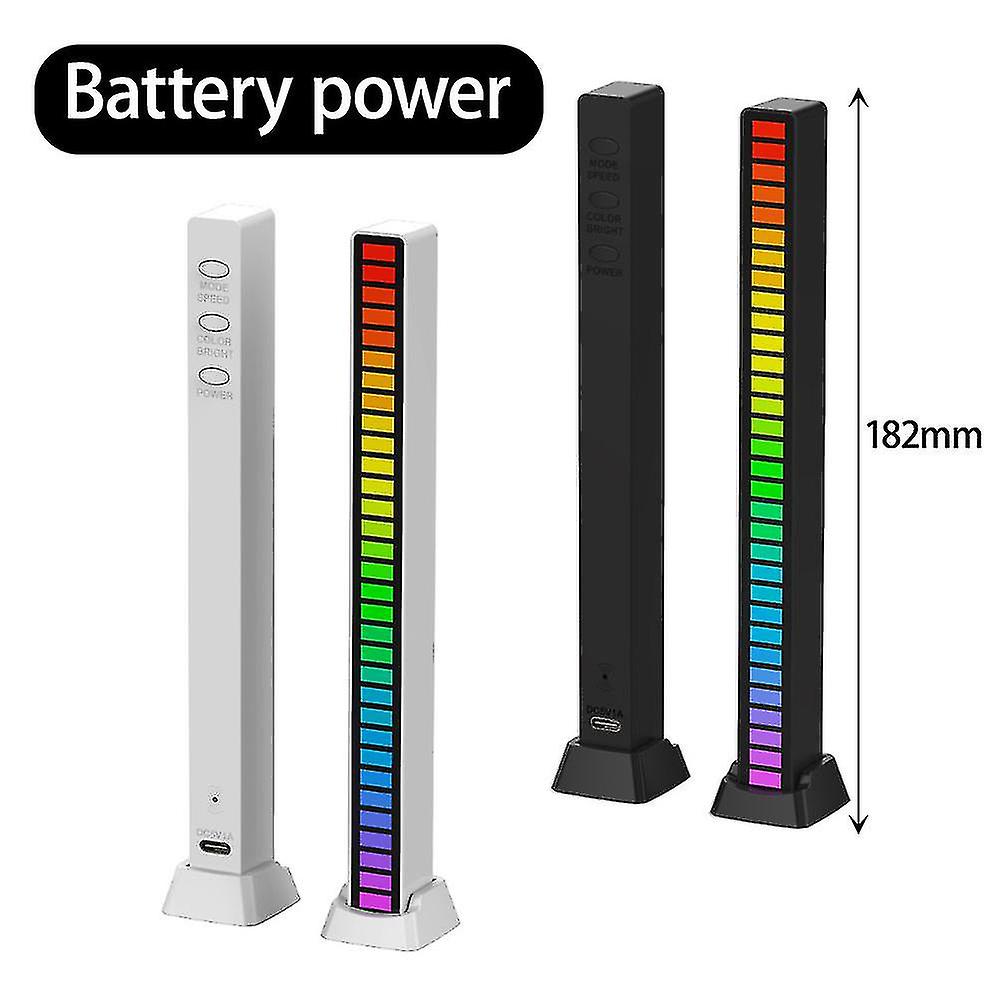 Hmwy-rgb Atmosphere Strip Light Bar Music Sync Pickup Rhythm Battery Powered Ambient  Lamp