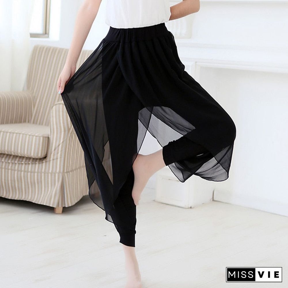 summer fashion ladies casual loose chiffon harem pants women pants black pantalon femme plus size hot sale sarouel femme