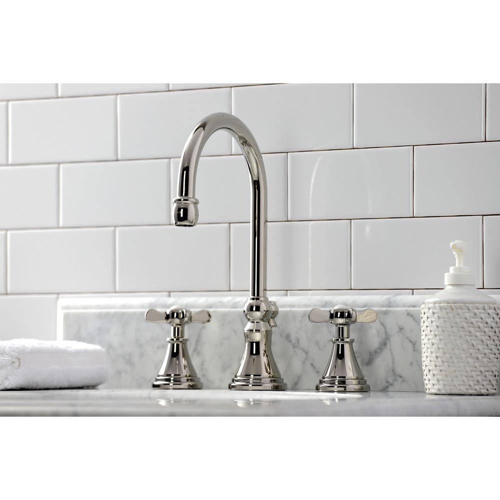 Kingston Brass Essex 8 in Widespread 2Handle Bathroom Faucet in Polished Nickel