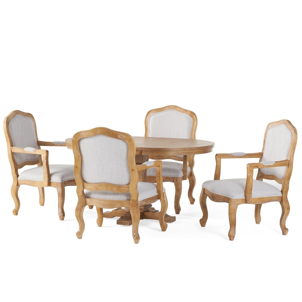 Andrea Fabric and Rubberwood Dining Set by Christopher Knight Home