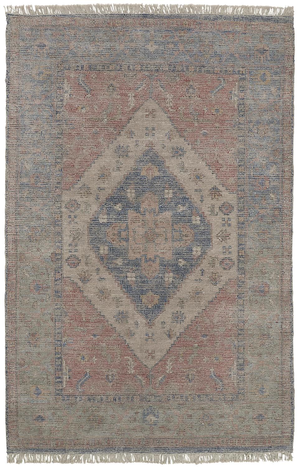 Ramey Hand Woven Blue and Orange Rug by BD Fine