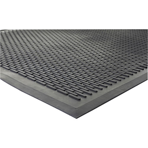 Genuine Joe Super Tread Rubber Floor Mat | 3' x 5'， Black | GJO70367