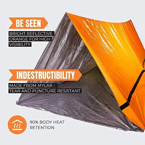 Emergency Tent Shelter 2 Person Resistant Ultra Lightweight Life Tent Water Windproof Tube Tent Camping Hiking Outdoor