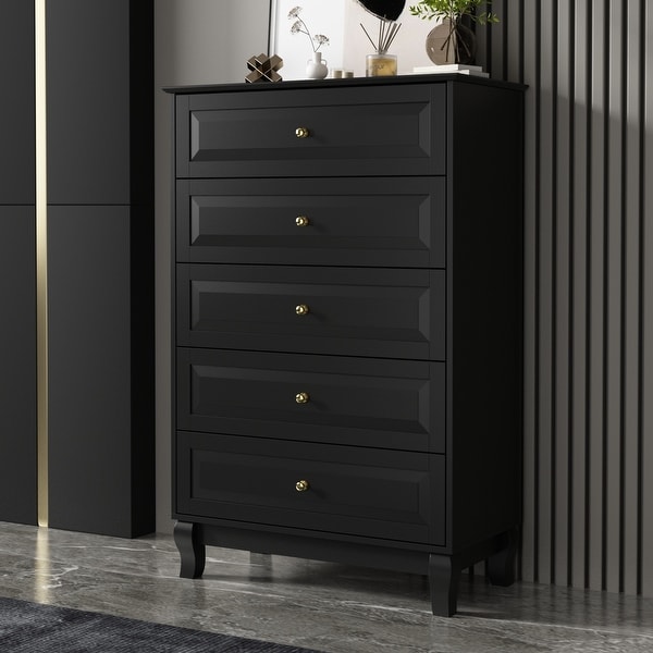 Side Tatble 5 Drawer Dresser Drawer Chest Tall Storage Cabinet - - 36594944