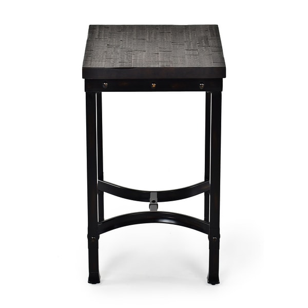 Distressed Finish Square End Table Coffee Table