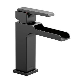 Delta Ara Single Hole Single-Handle Bathroom Faucet Channel Spout in Matte Black 568LF-BLLPU