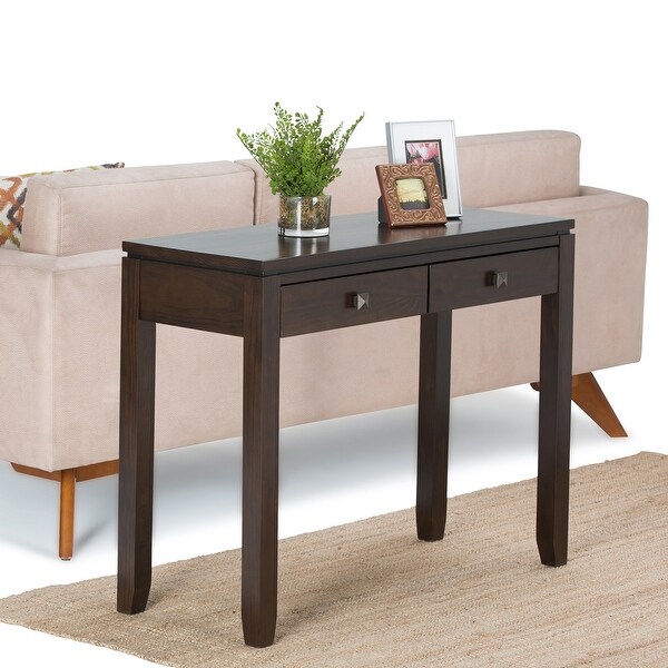 WYNDENHALL Essex SOLID WOOD 38 inch Wide Contemporary Console Sofa Table - 38 Inches wide