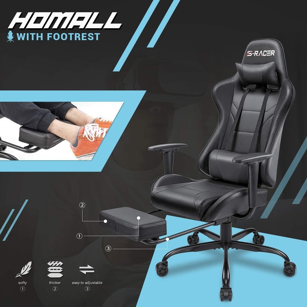 Gaming Chair with Footrest   Ergonomic Desk Chair