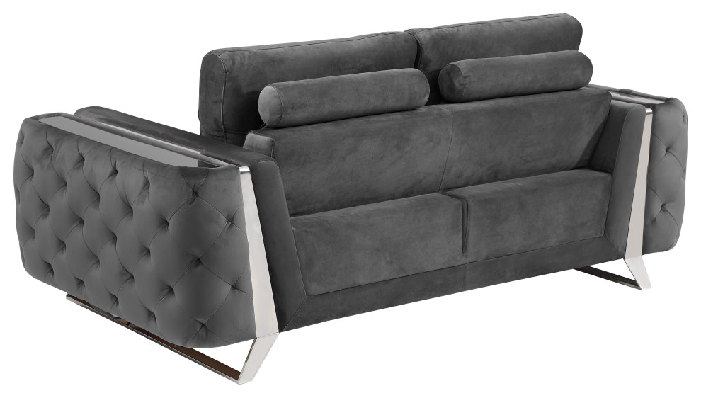 Lorenzo Velvet Loveseat   Contemporary   Loveseats   by Luxuriant Furniture  Houzz