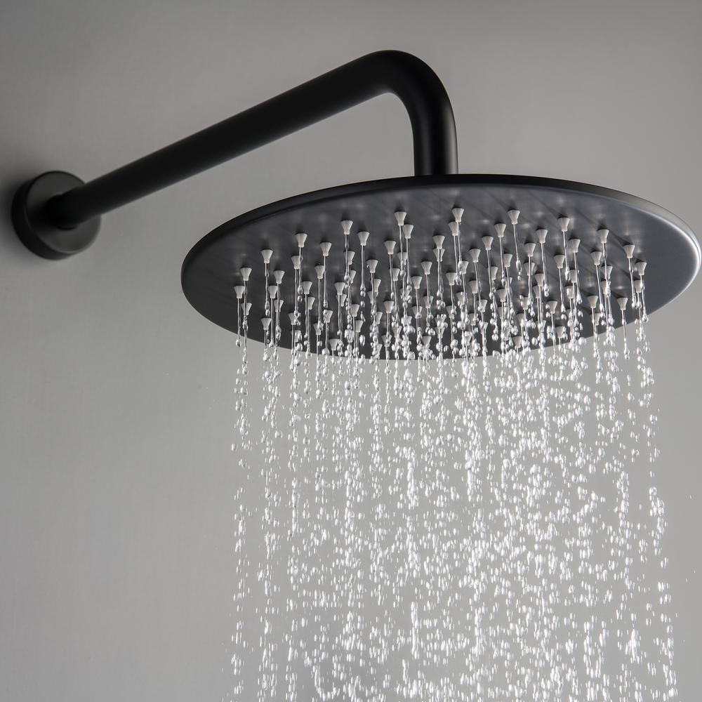 Nestfair 1-Spray Patterns 10 in. Wall Mount Dual Shower Heads in Matte Black KPS81012B