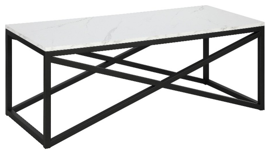 Henn ampHart 46 quotBlackened Bronze Metal Coffee Table   Transitional   Coffee Tables   by Homesquare  Houzz