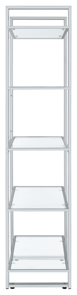 Hartford Glass Shelf Bookcase Chrome   Modern   Bookcases   by Modon  Houzz