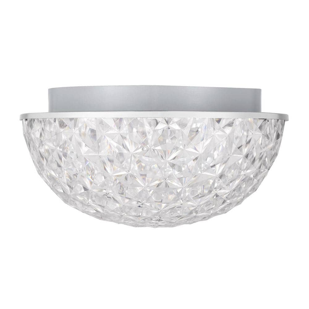 Home Decorators Collection Ellis Place 12.25 in. Chrome LED Round Flush Mount Modern Ceiling Light HD4971A