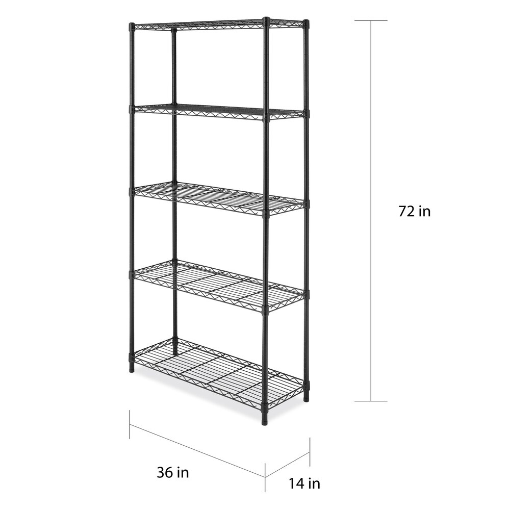 Whitmor Supreme 5 Tier Shelving with Adjustable Shelves   Black