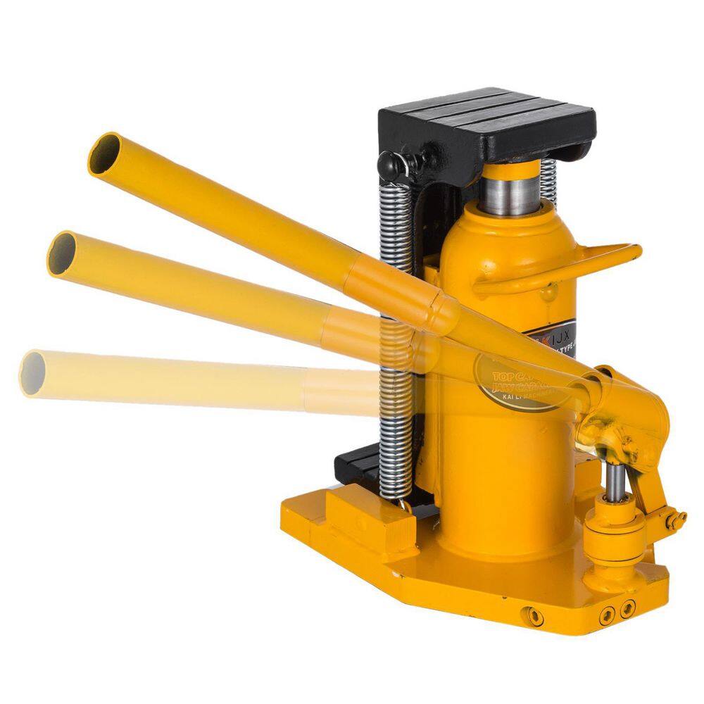 VEVOR Toe Jack Lift Hydraulic Machine 5-Ton to 10-Ton Air Hydraulic Toe Jack Proprietary Heat-Treated Steel Yellow QJD10T00000000001V0