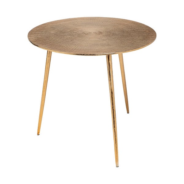 Reva II Gold Cast Aluminum Round Accent Table