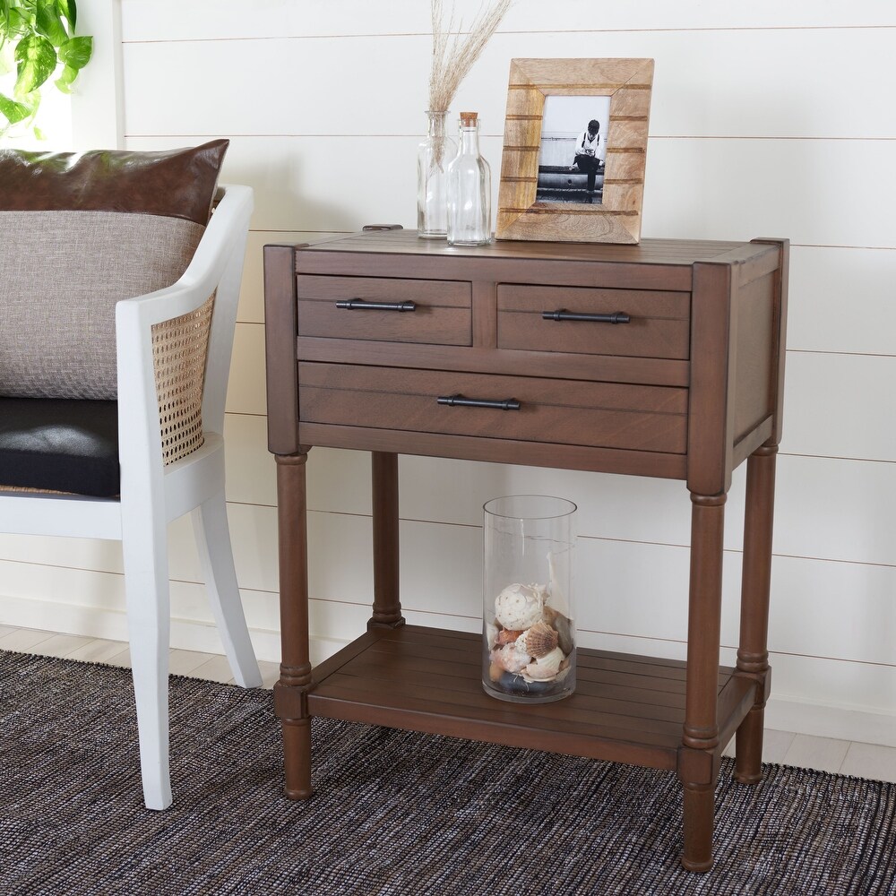 SAFAVIEH Filbert Distressed White 3 Drawer Console Table   23.5\