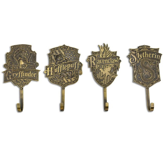 Ukonic Harry Potter Gold Hogwarts Houses Wall Hooks Storage Rack Set Of 4