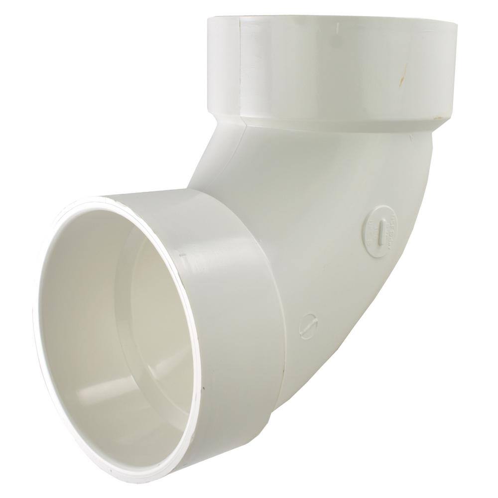 Charlotte Pipe 3 in. PVC DWV 90-Degree Hub x Hub Elbow PVC003001200HD