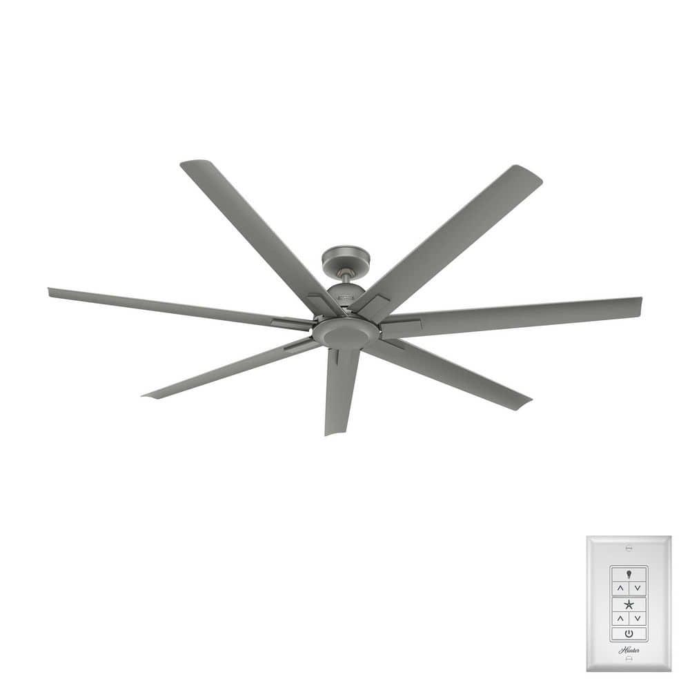 Hunter Downtown 72 in 6Speed Ceiling Fan in Matte Silver with Wall Control