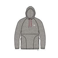 Point Recycled Grid Polar Fleece Hoodie - Grey Marl