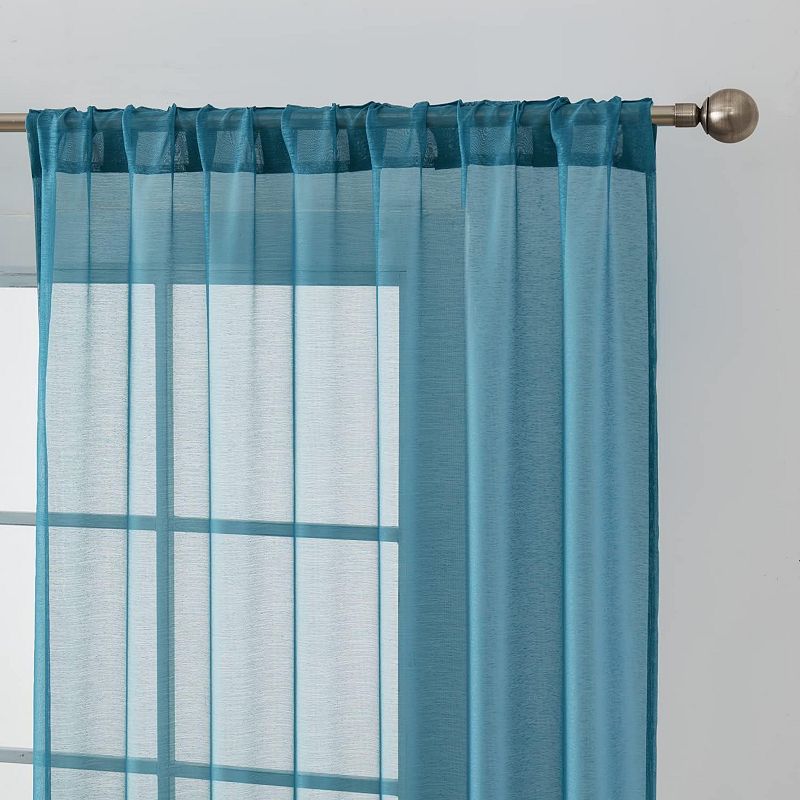 THD Scarlett Semi Sheer Pocket Top and Back Tab Lightweight Window Curtains Drapery Panels， 2 Panels