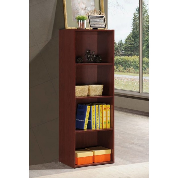 Hodedah 12 X 16 X 47 Inch 4 Shelf Bookcase And Office Organizer Solution For Living Room Bedroom Office Or Nursery