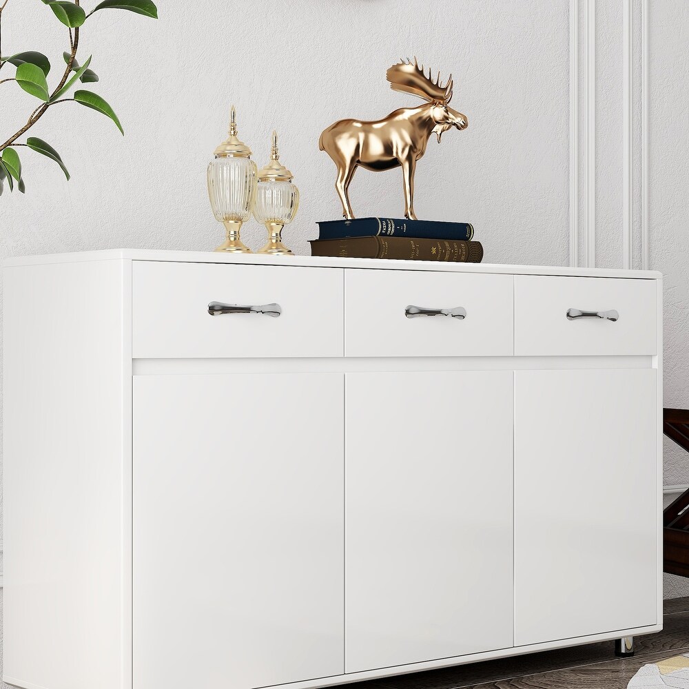 Kitchen Storage Sideboard with 3 Drawers and 3 Doors Buffet Cabinet