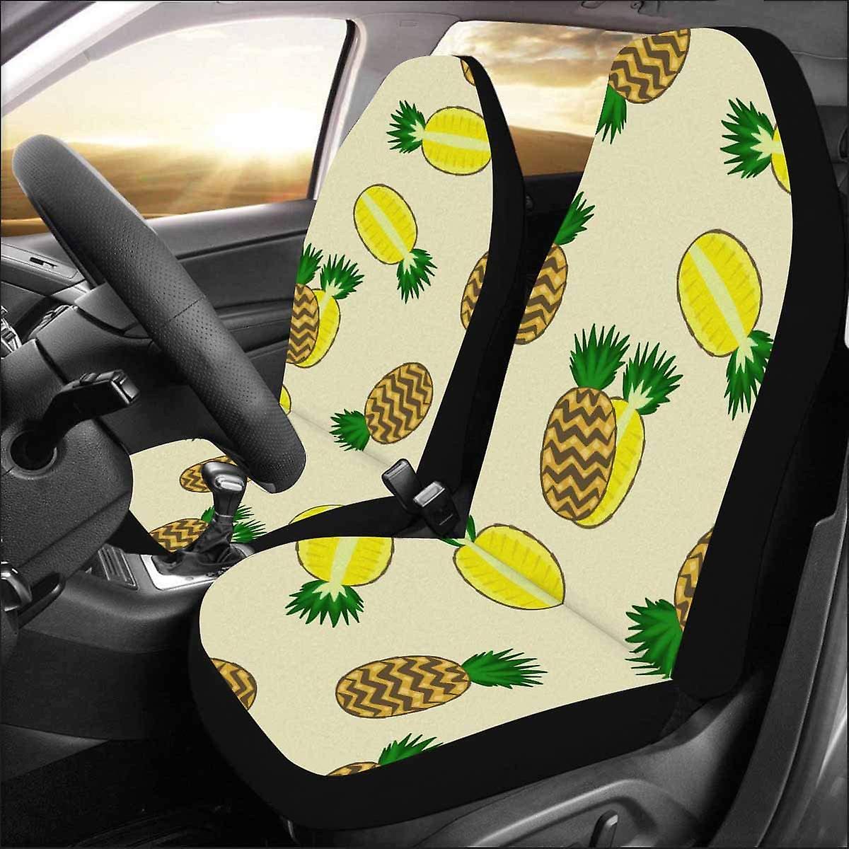 Set Of 2 Car Seat Covers Pineapple Universal Auto Front Seats Protector Fits For Car，suv Sedan，truck D---44194