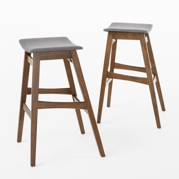 Emmaline Natural Finish Bar Stool (Set of 2) by Christopher Knight Home - N/A