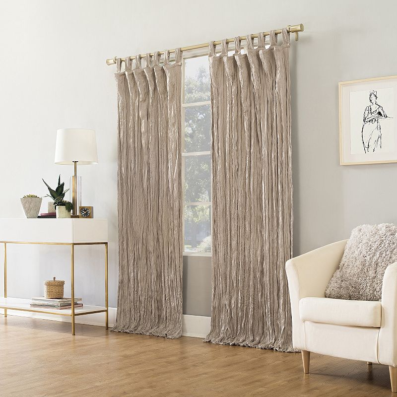 No. 918 Odelia Distressed Velvet Tab Top Window Curtain