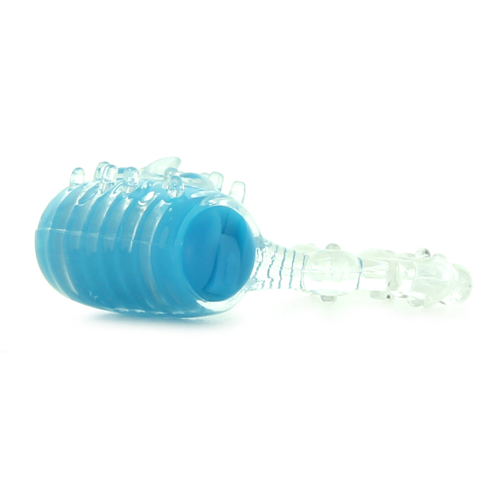 Color Pop Quickie Vibrating Cock Ring in Blue