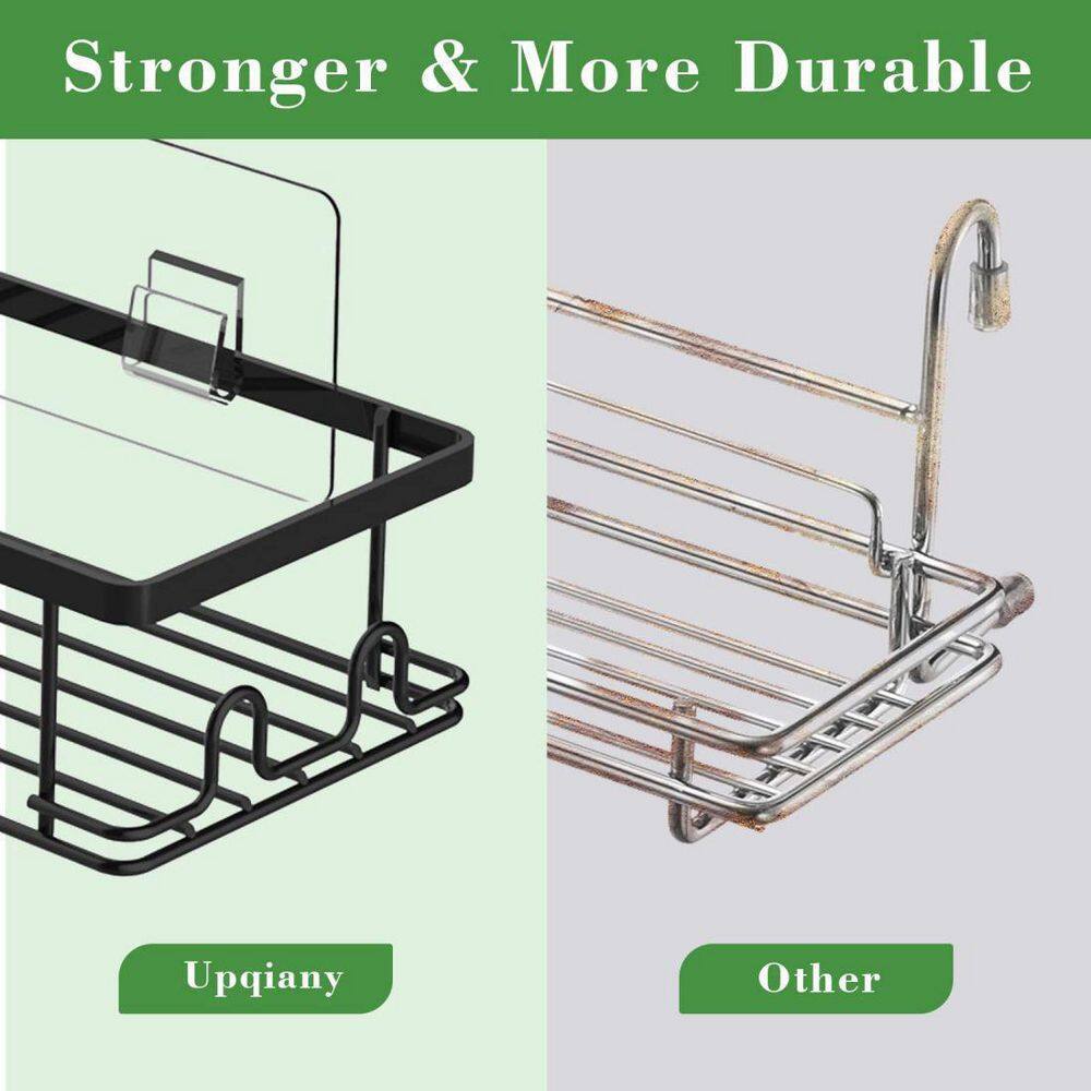 Dracelo 2-Pack Black Adhesive Stainless Steel Corner Shower Caddy Storage Shelf B0B77CSL7Z