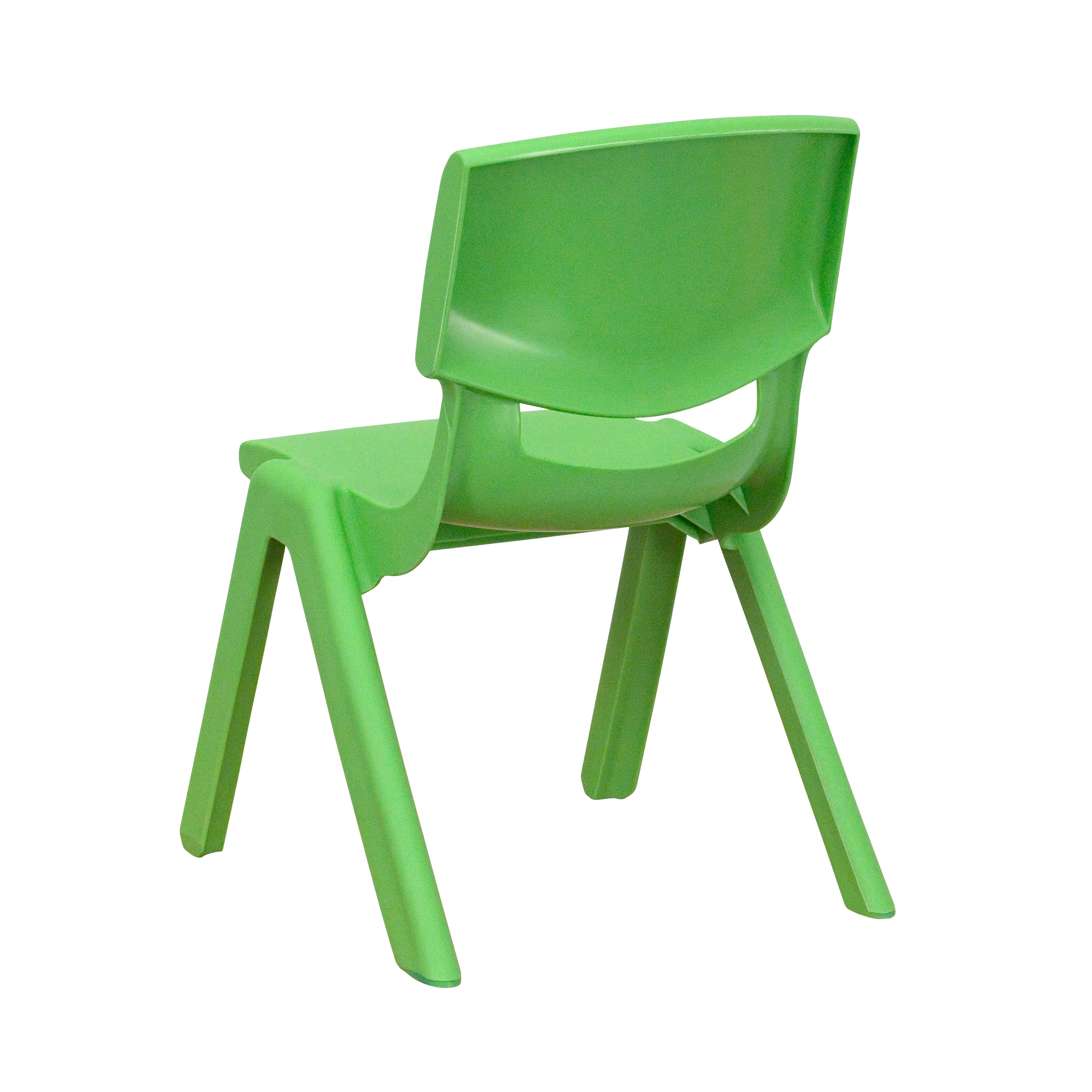 BizChair 2 Pack Green Plastic Stackable School Chair with 10.5'' Seat Height