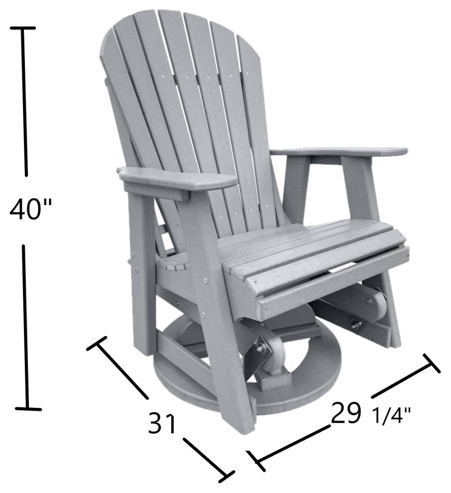 Phat Tommy Outdoor Swivel Glider Chair   Adirondack Glider Chair   Transitional   Gliders   by Buyers Choice USA  Houzz