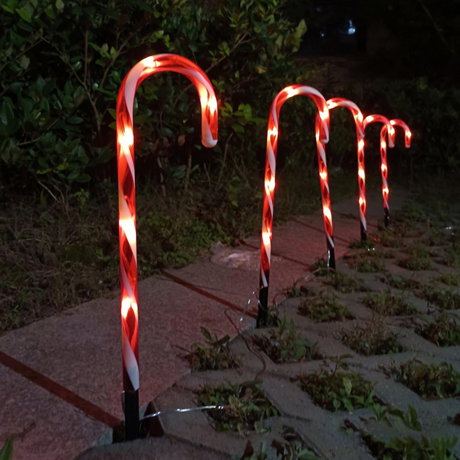 Christmas Yard Cane Lights， Candy 10 Pack Cane Pathway Lights Christmas Decorative Lights For Xmas Holiday Party Walkway Patio Garden Decor No.319794