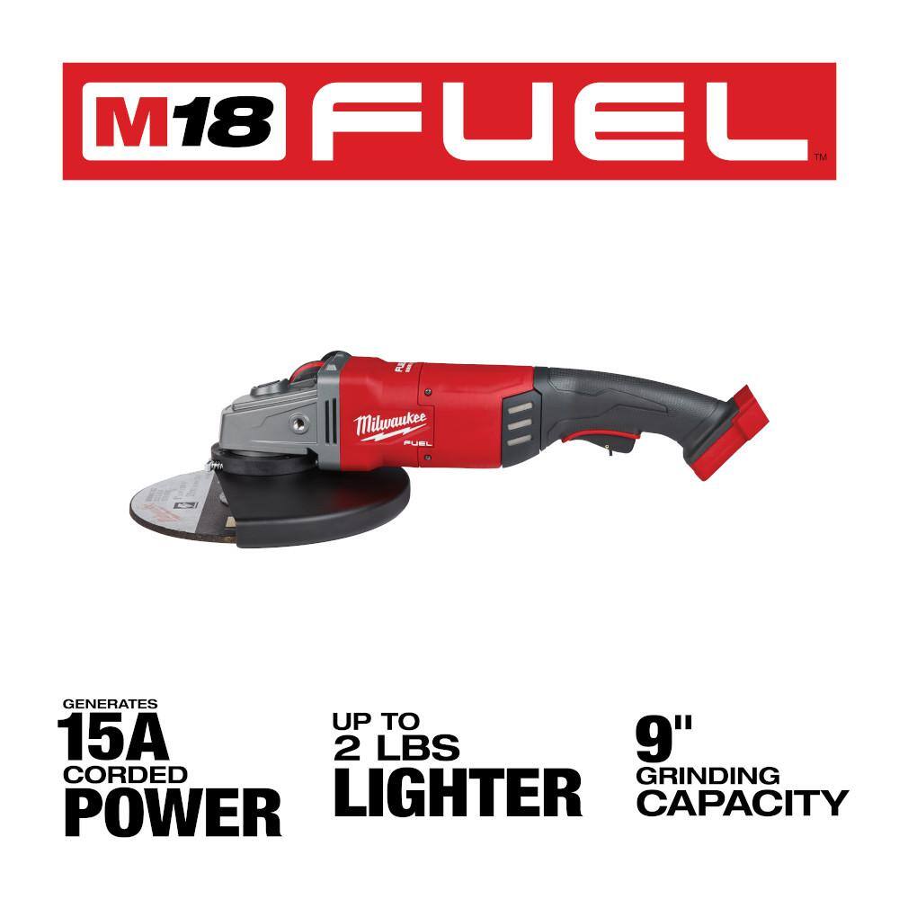 MW M18 FUEL 18-Volt Lithium-Ion Brushless Cordless 7 in.9 in. Angle Grinder with M18 FUEL Compact 38 in. Impact Wrench 2785-20-2854-20