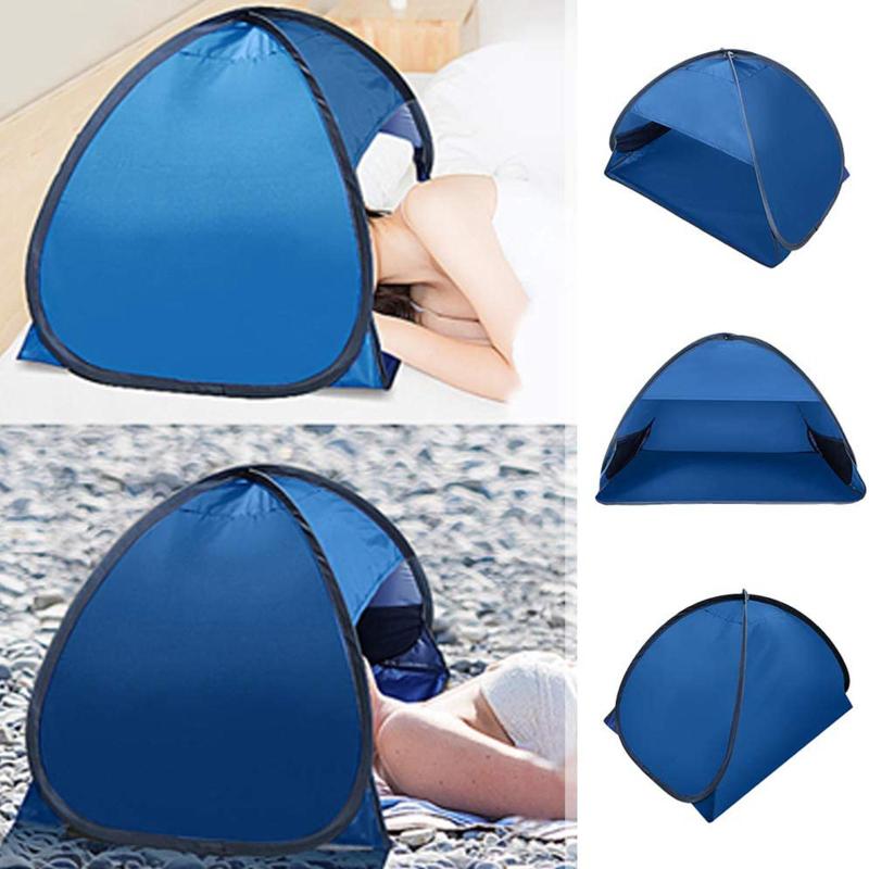 Beach Tent， Automatic PopUp Sun Shelters Mini Cmaping Canopy Anti-UV Face Tent Sun Protection Outdoor Cabana for Sunbathing