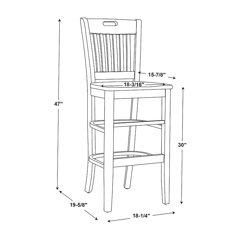 Linon Hendric Bar Stool 2-piece Set