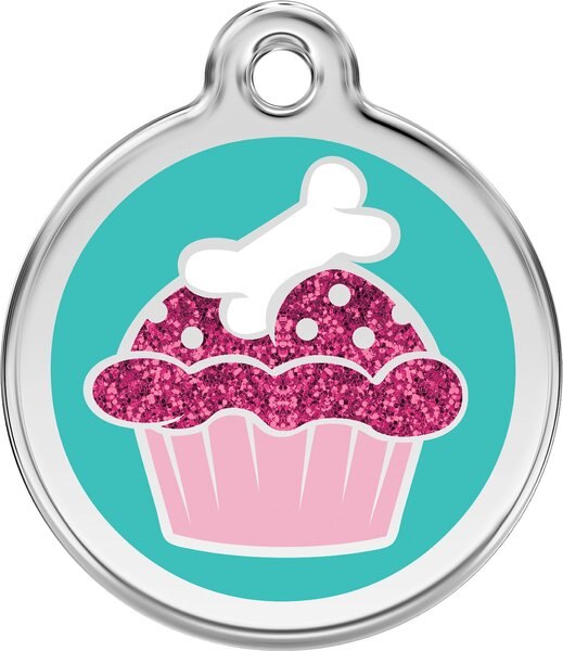 Red Dingo Cupcake Stainless Steel Personalized Dog and Cat ID Tag