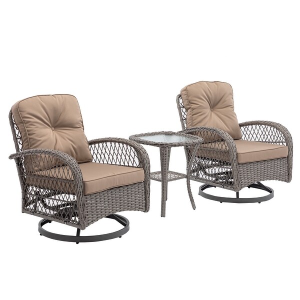 3pcs Outdoor Furniture Modern Wicker set - Overstock - 37248247