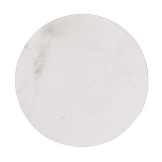 Storied Home 11 in. Minimalist Round Marble Charcuterie or Cutting Board in White DA6159