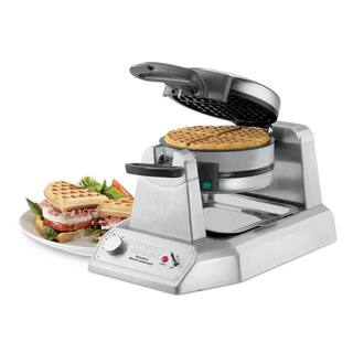 Waring Commercial 1300-Watt Double Waffle Silver American Waffle Maker - Vertical WWD200