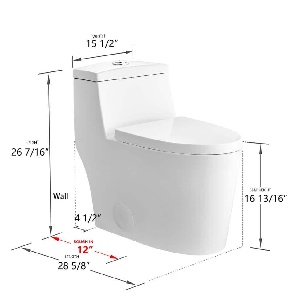 DEERVALLEY Prism 1Piece 08128 GPF Dual Flush Elongated Toilet in White Seat Included