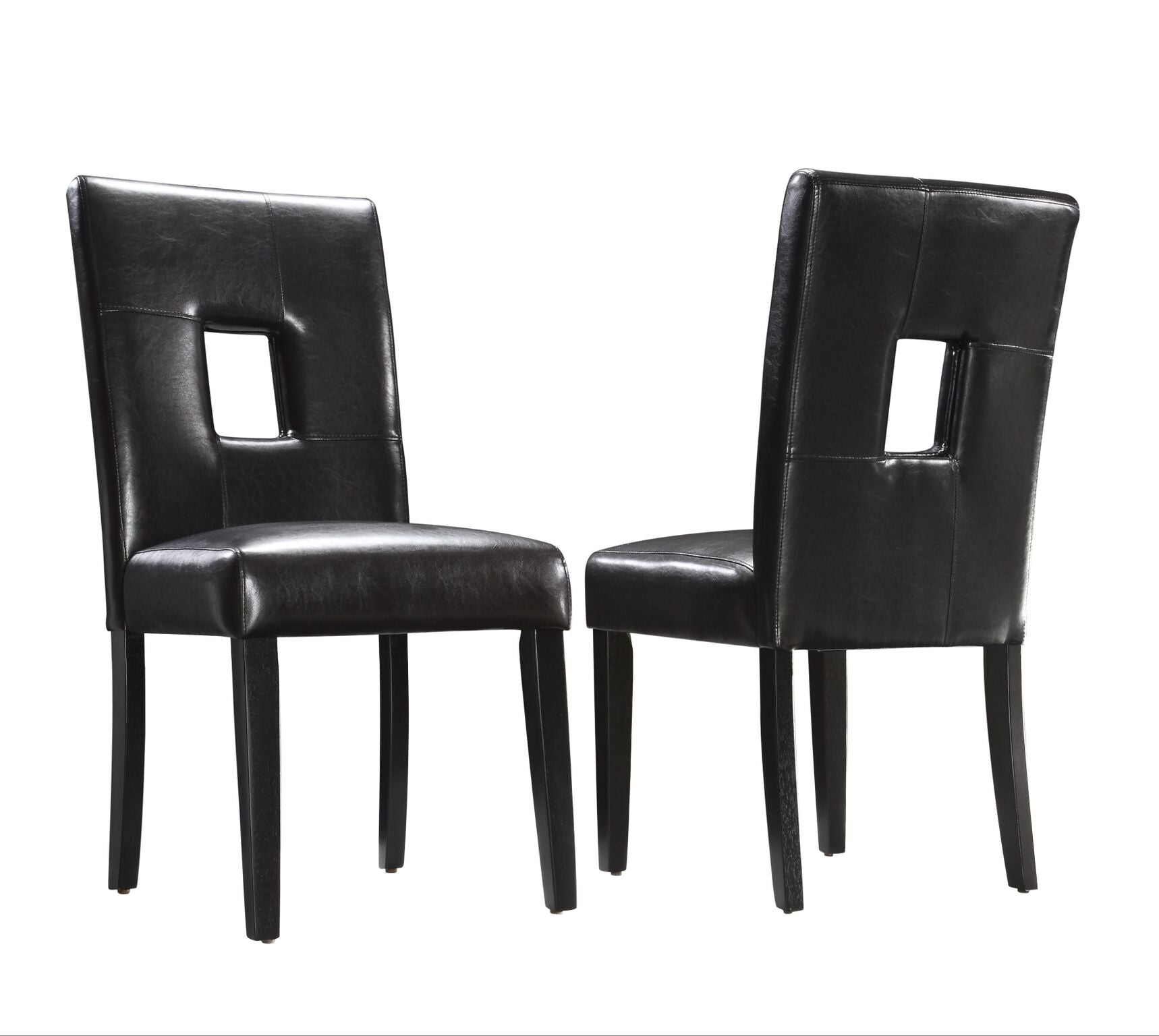 Weston Home Landen Faux Leather Chair, Set of 2, Black