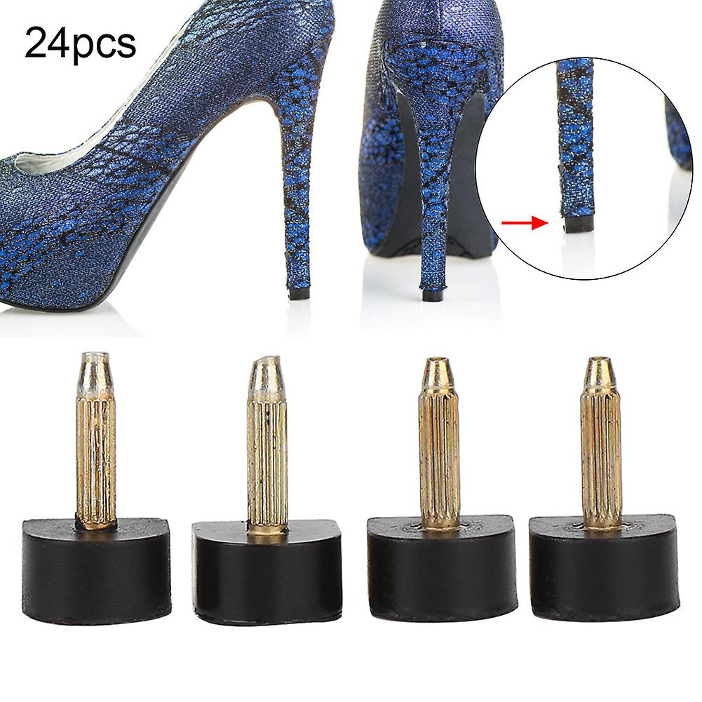 24pcs High Heel Replacement Tips Non Slip Shoes Repair Heel Dowels Protector (13 * 13mm)