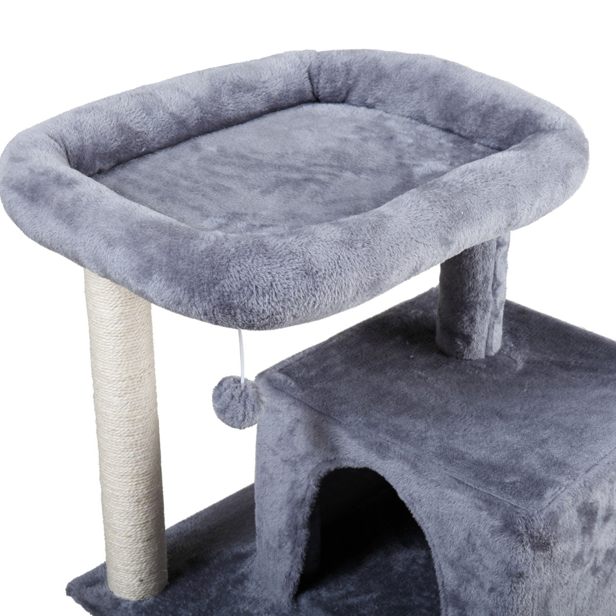 Jaxpety 34-in Cat Tree and Condo Scratching Post Tower， Light Gray