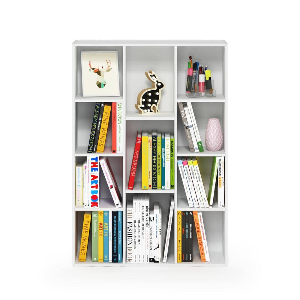 Furinno White 11-Cube Reversible Open Shelf Bookcase 11107WH