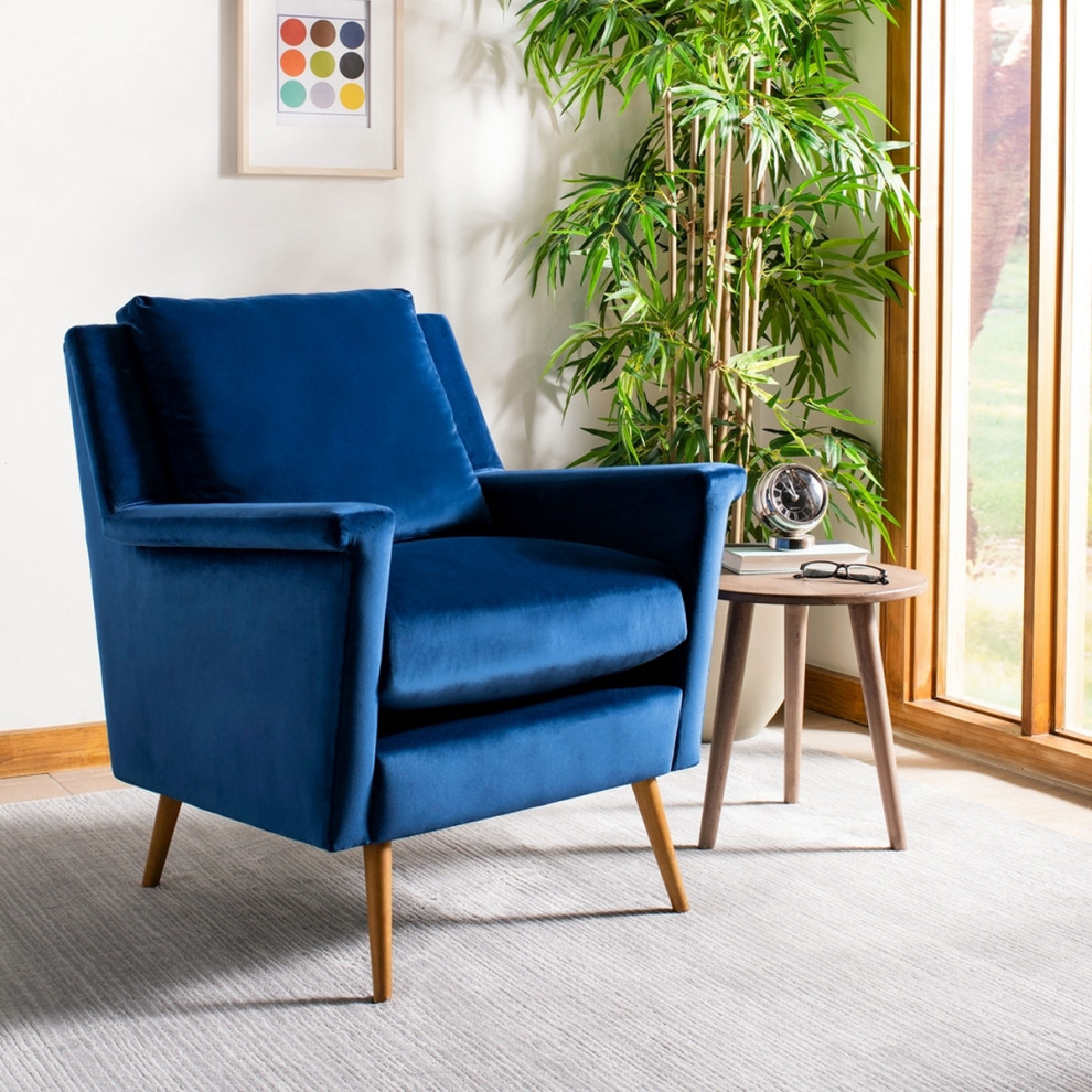 Sherri Mid Century Arm Chair Navy/ Natural   Modern   Armchairs And Accent Chairs   by Virgil Stanis Design  Houzz