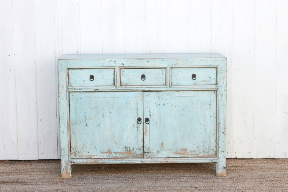 Powder Blue Farmhouse Buffet Cabinet   Asian   Accent Chests And Cabinets   by De cor  Houzz